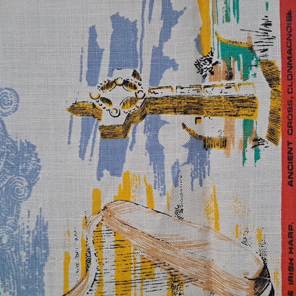 Vintage Irish Linen Map Tea Towel Ireland NWOT 1980 Tapestry - Picture 7 of 7